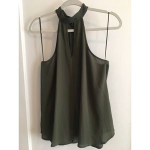 Express olive green halter top